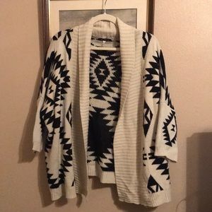 Tribal cream and black cardigan